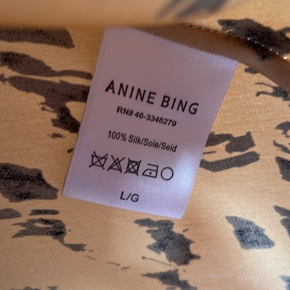 Anine Bing Animal Print 100% Silk Midi Skirt Large - Picture 3 of 6